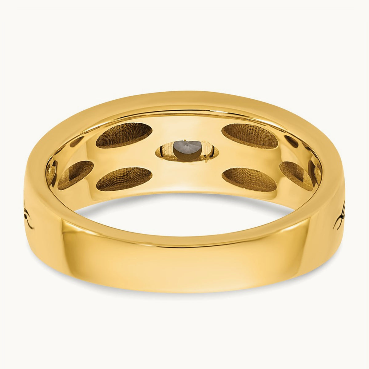 Antiqued IB Goodman Flame Mens Complete 1/5ct Diamond Ring, 14K Yellow Gold