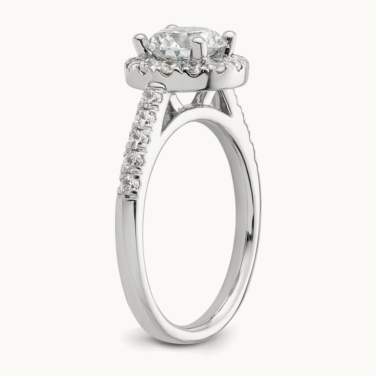 Round Semi-Mount Halo Engagement Ring, 0.15-0.50 ct tw — 5/8 ct, 14K White Gold