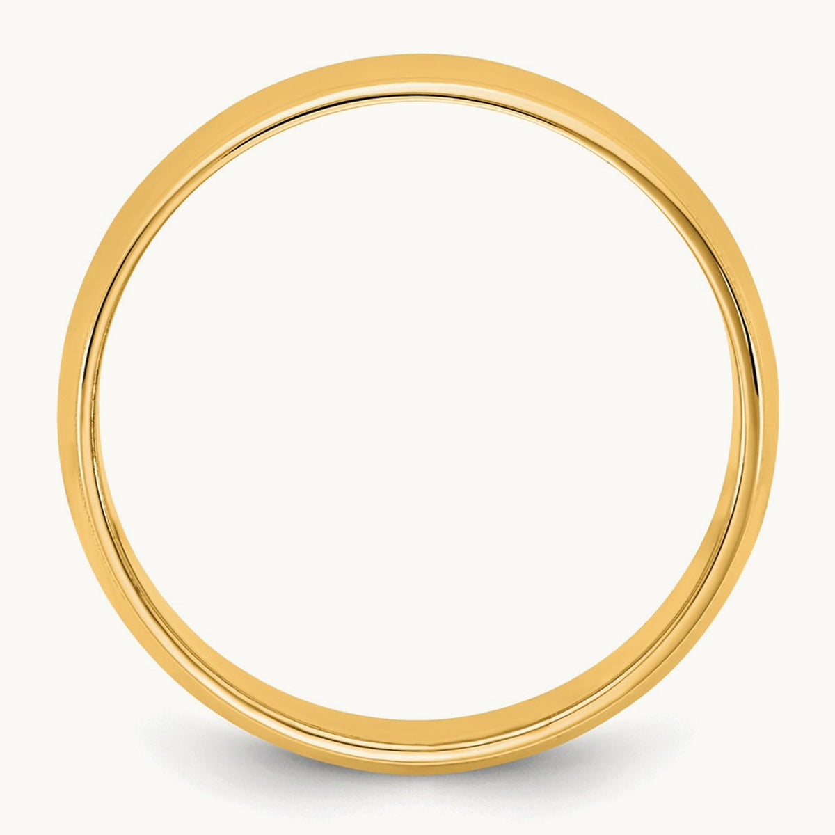 Lightweight Milgrain Half Round Band — 10K Yellow Gold, 6.5mm