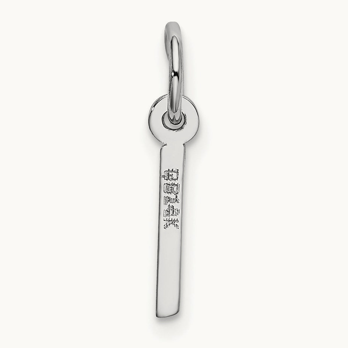 Small Slanted Block Initial Charm — 14K White Gold, I