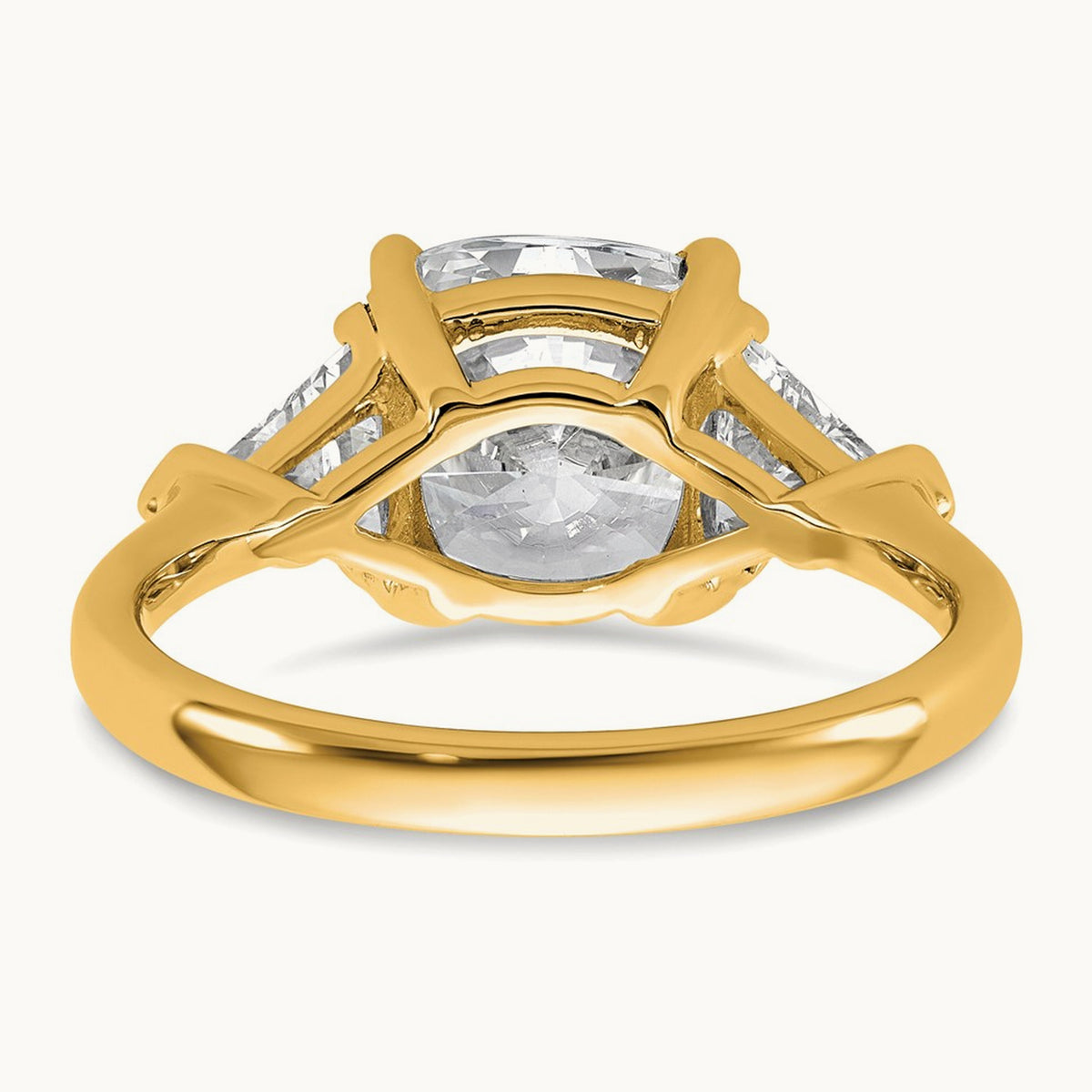 Triangle Cushion Semi-Mount Engagement Ring, 0.50-1.00 ct tw Lab-Grown Diamond — 1 ct, 14K Yellow Gold