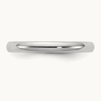 Lightweight Comfort Fit Band, 2.5mm, 10K White Gold
