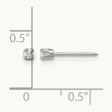 Inverness 14k White Gold .10ct Lab Grown Diamond Stud Earrings, 2.4mm