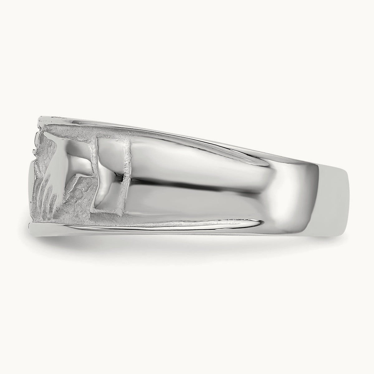 Women's Claddagh Band — 14K White Gold