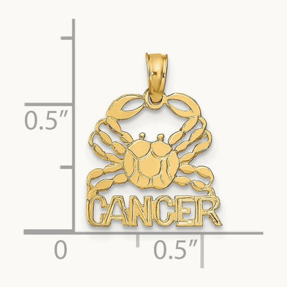 CANCER Zodiac Charm — 14K Yellow Gold