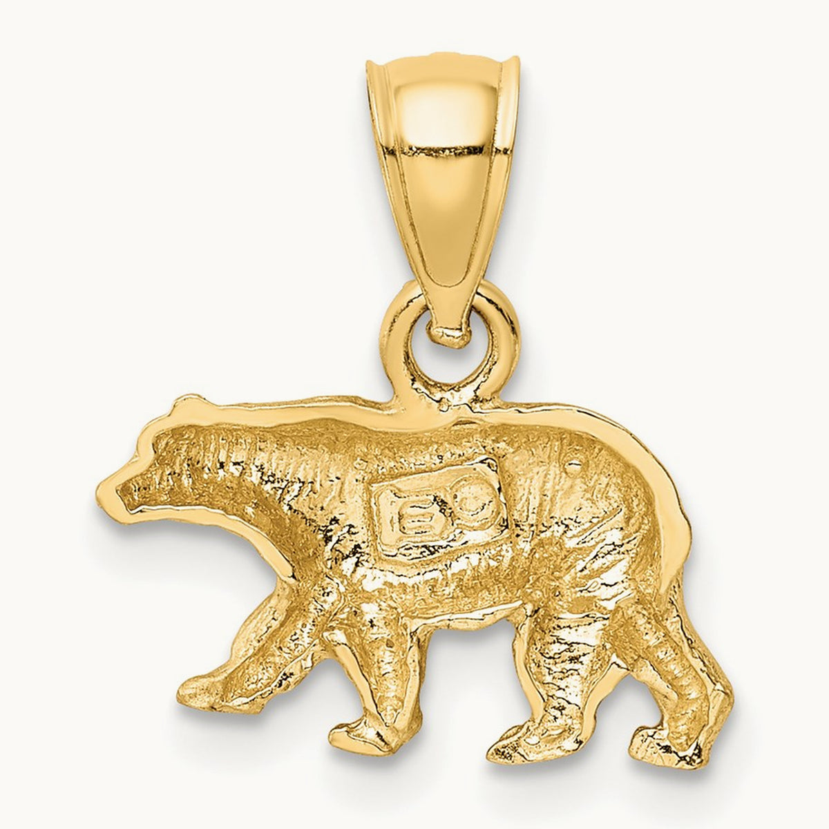 Diamond-cut Bear Pendant — 12mm