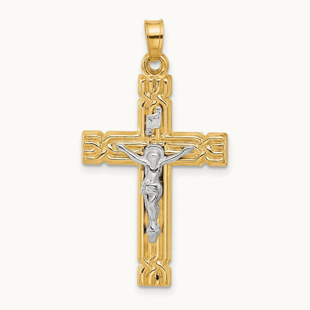 Hollow INRI Crucifix Pendent — 34.2mm