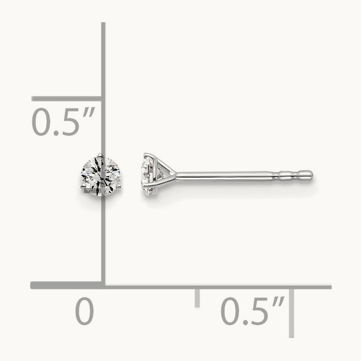 Round Stud Earrings, 0.10-6.00 ct tw Lab-Grown Diamond — 1/6 ct, 14K White Gold