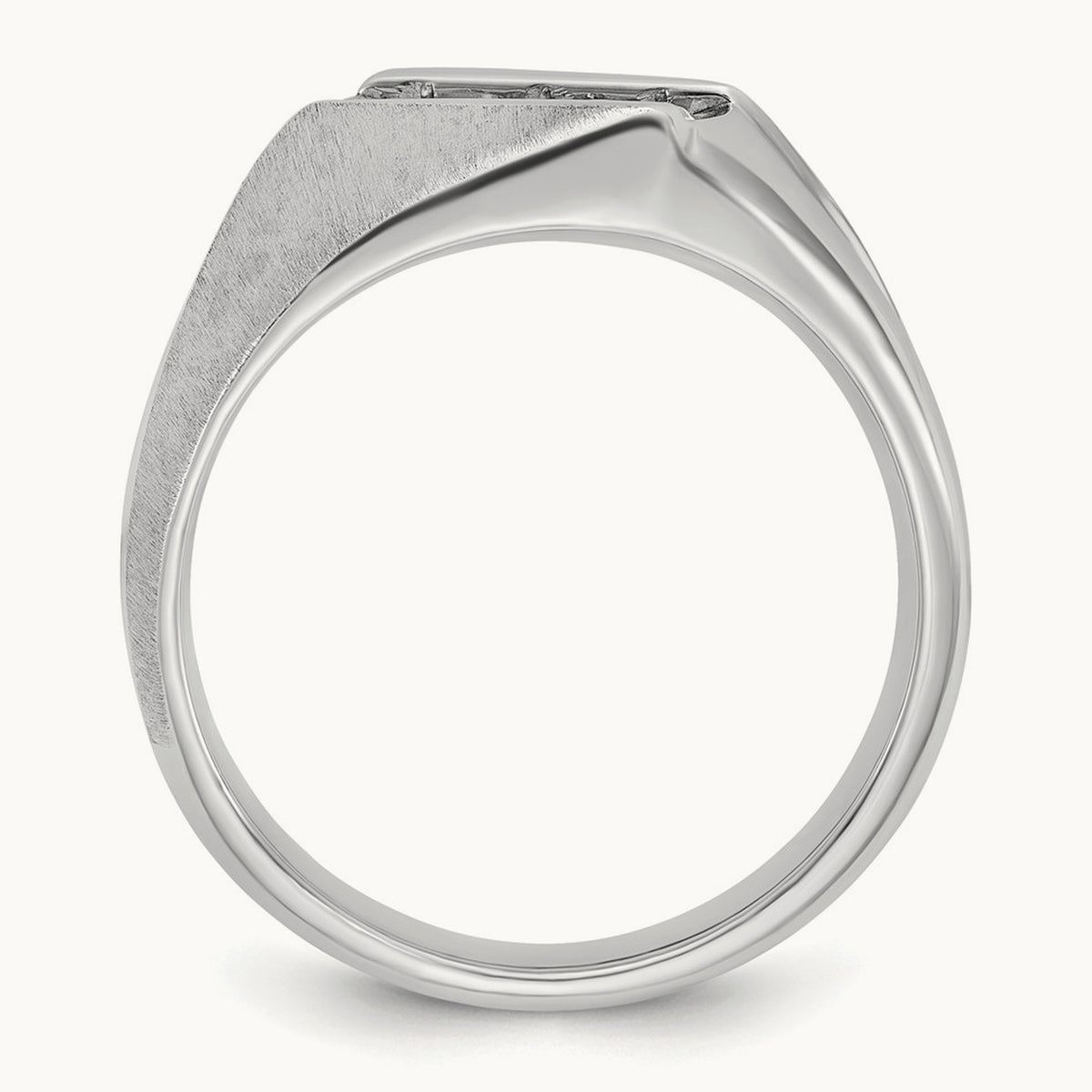 IBGoodman Men's Polished & Satin Diamond Ring, 14K White Gold