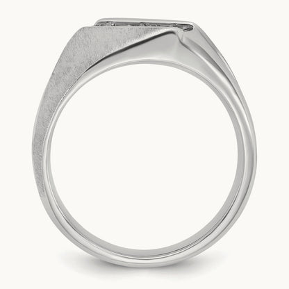 IBGoodman Men's Polished & Satin Diamond Ring, 14K White Gold