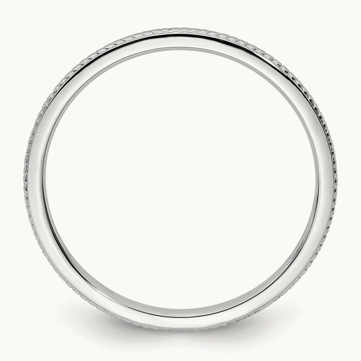 Bead Stackable Band — 14K White Gold