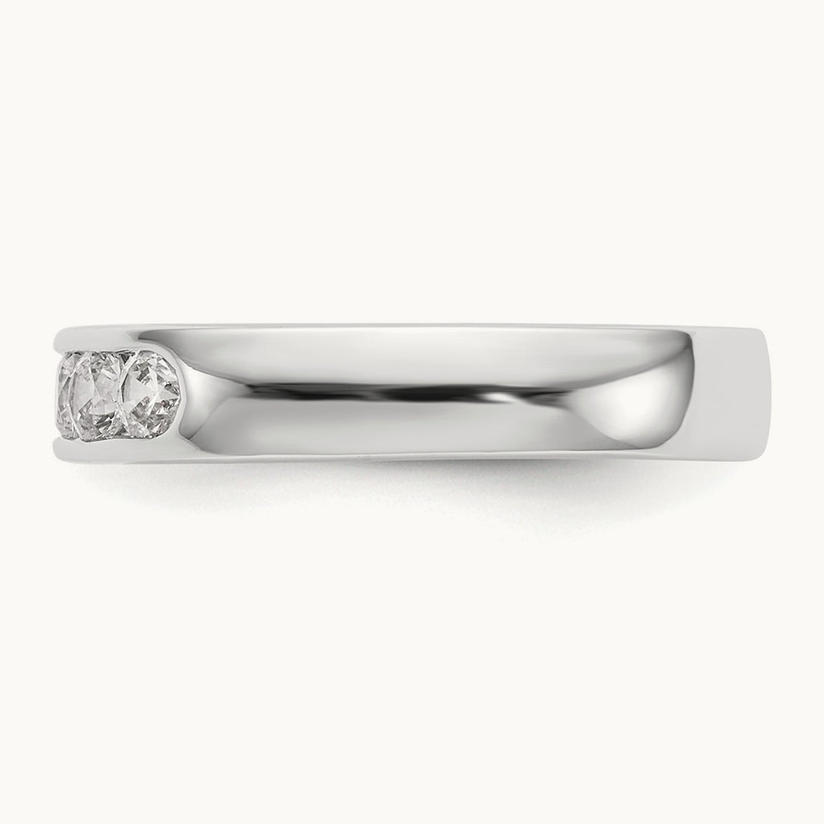 5-Stone Diamond Channel Band, 14K White Gold