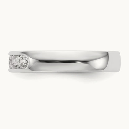 5-Stone Diamond Channel Band, 14K White Gold