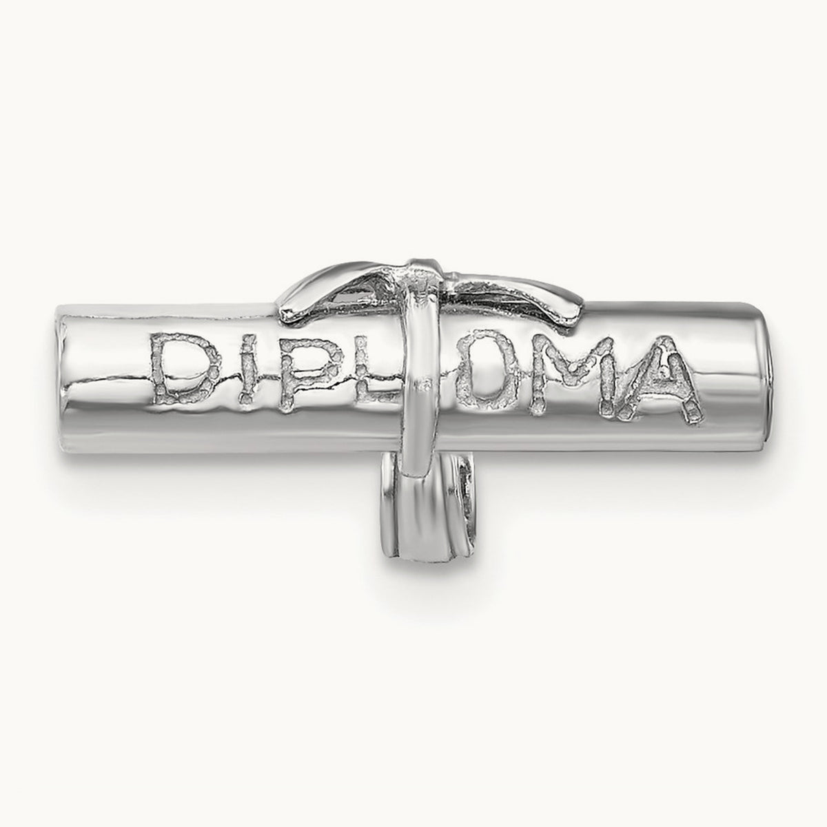 3-D DIPLOMA Rolled Up Charm, 14K White Gold