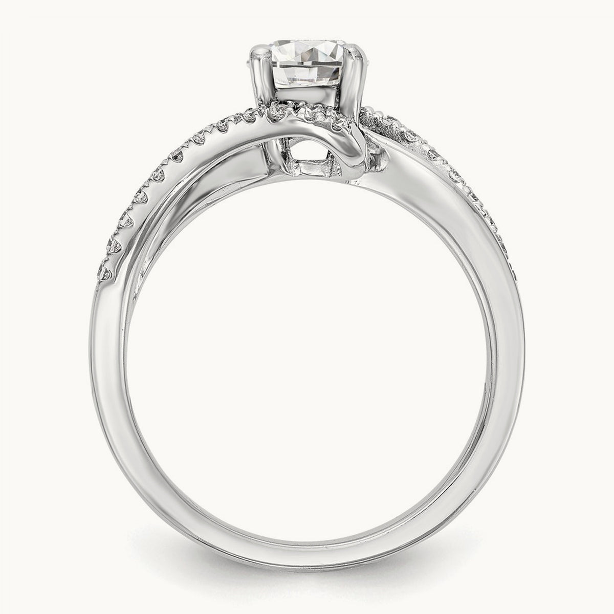 Round Semi-Mount Bypass Engagement Ring — 2/7 ct, 7