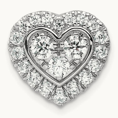 Halo Heart Chain Slide Pendant, 1.00 ct tw Lab-Grown Diamond