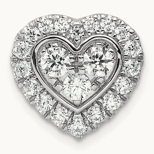 Halo Heart Chain Slide Pendant, 1.00 ct tw Lab-Grown Diamond