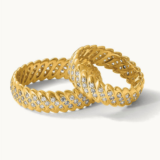 Polished Diamond Band Ring Complete — 6