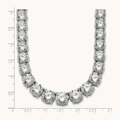 Graduated Tennis Necklace, 100.75 ct tw Lab-Grown Diamond