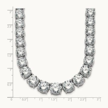 Graduated Tennis Necklace, 100.75 ct tw Lab-Grown Diamond
