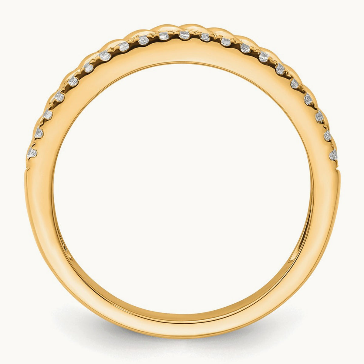 Polished Diamond Fashion Ring, 14K