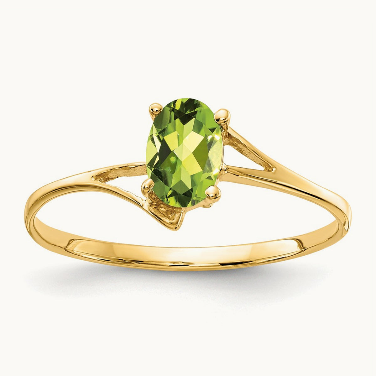 6x4mm Oval Peridot ring, 14K