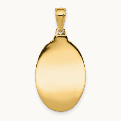 Saint Anthony Oval Medal Solid Pendant, 14K
