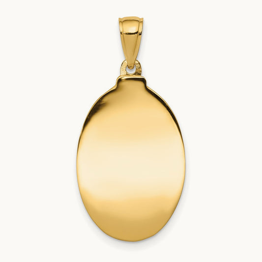 Saint Anthony Oval Medal Solid Pendant, 14K