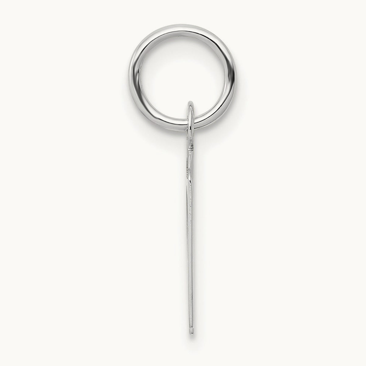 Small Slanted Block Initial Charm — 14K White Gold, N