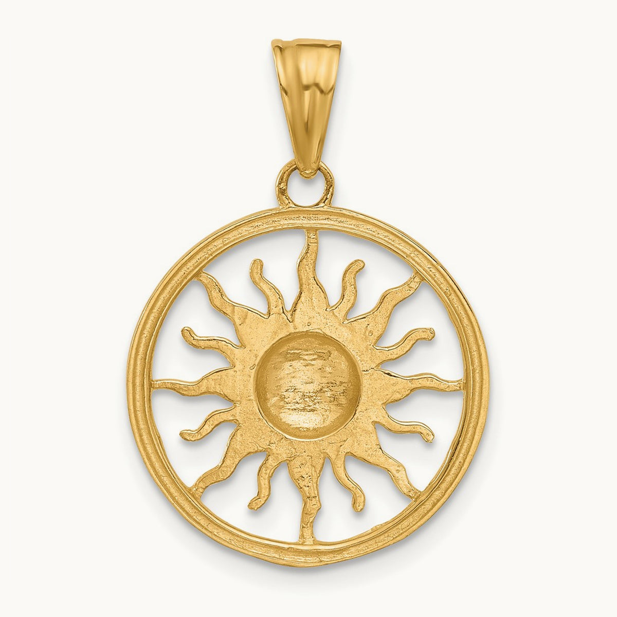 D/C Sun Pendant, 14K with White Rhodium