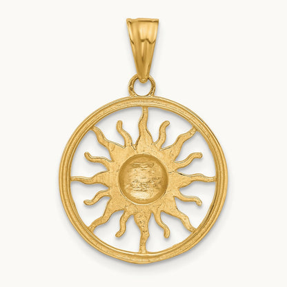 D/C Sun Pendant, 14K with White Rhodium