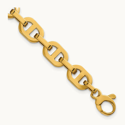 Polished 7.5 Fancy Anchor Link Bracelet, 14K