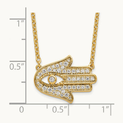 Hamsa Necklace, 0.25 ct tw Lab-Grown Diamond