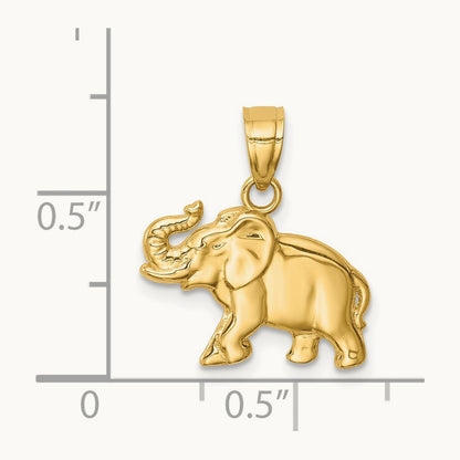 Elephant Pendant, 14K