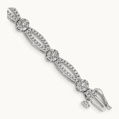 Flower Link Bracelet, 2.00 ct tw Lab-Grown Diamond