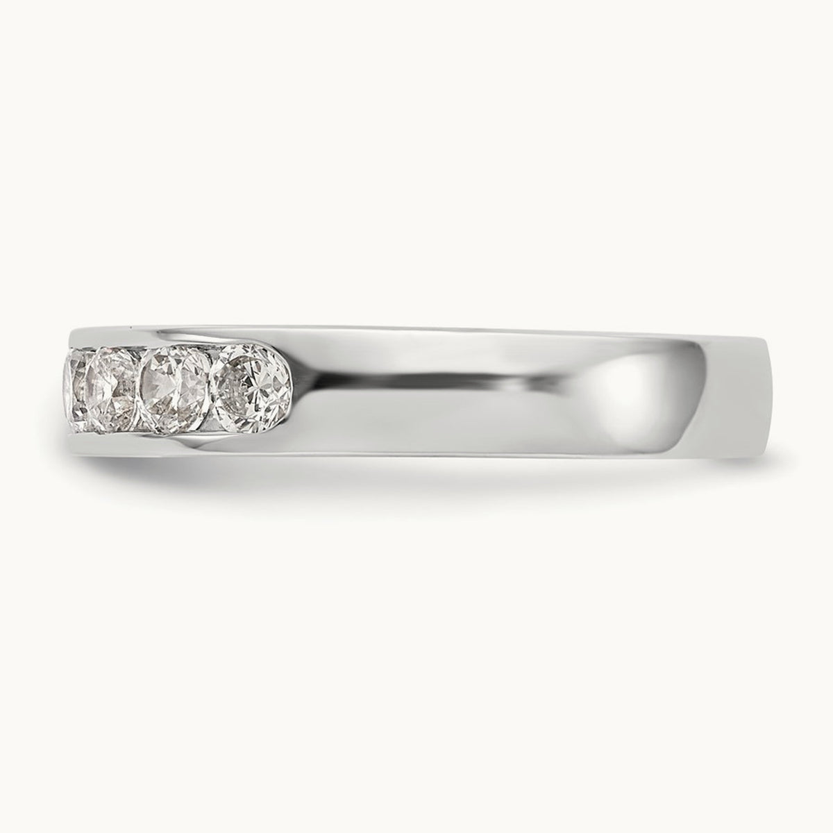 9-Stone Diamond Channel Band, 14K White Gold