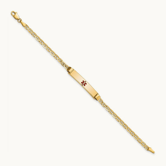 Medical 6\ Anchor Link Child ID Bracelet", 14K