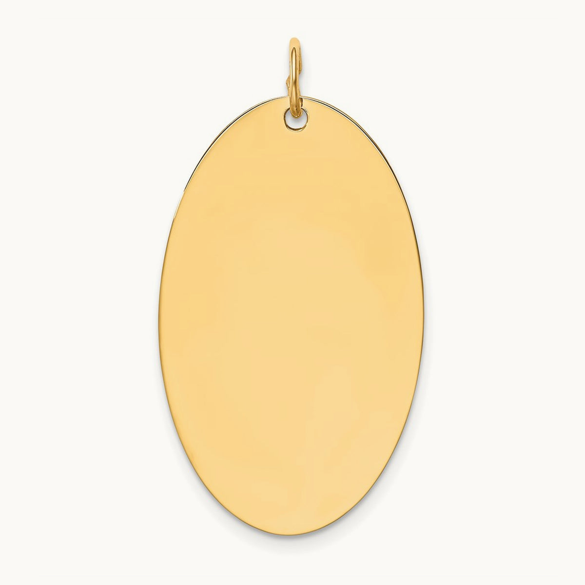 Plain .013 Gauge Engravable Elliptical Disc Charm — 35mm