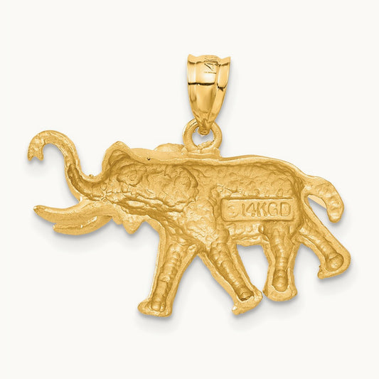 Elephant Pendant, 14K