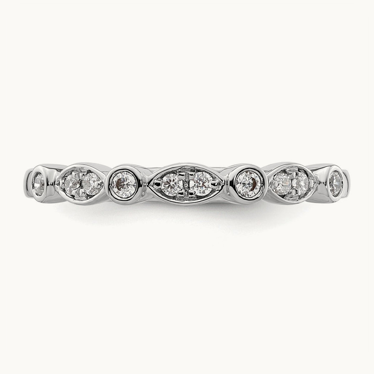 Diamond Wedding Band, 14K White Gold