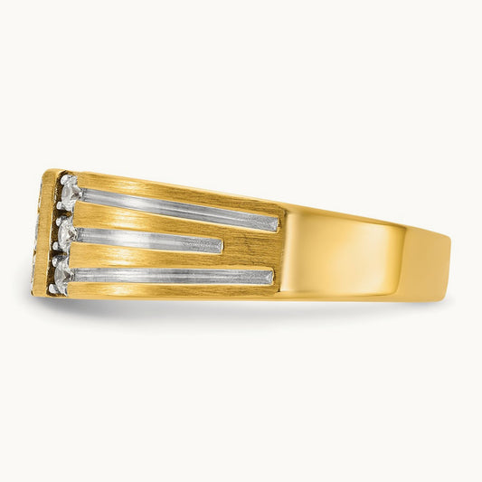 w/White Rhodium IB Goodman Mens Complete 1/3ct Diamond Ring, 14K Yellow Gold