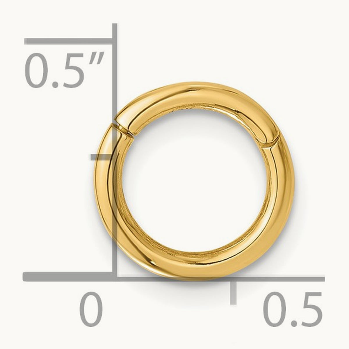 14 Gauge Hinged Hoop Cartilage Body Jewelry, 14K