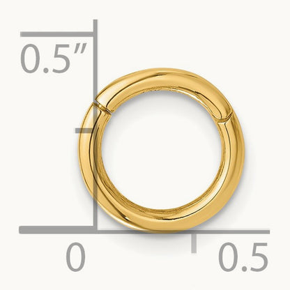 14 Gauge Hinged Hoop Cartilage Body Jewelry, 14K