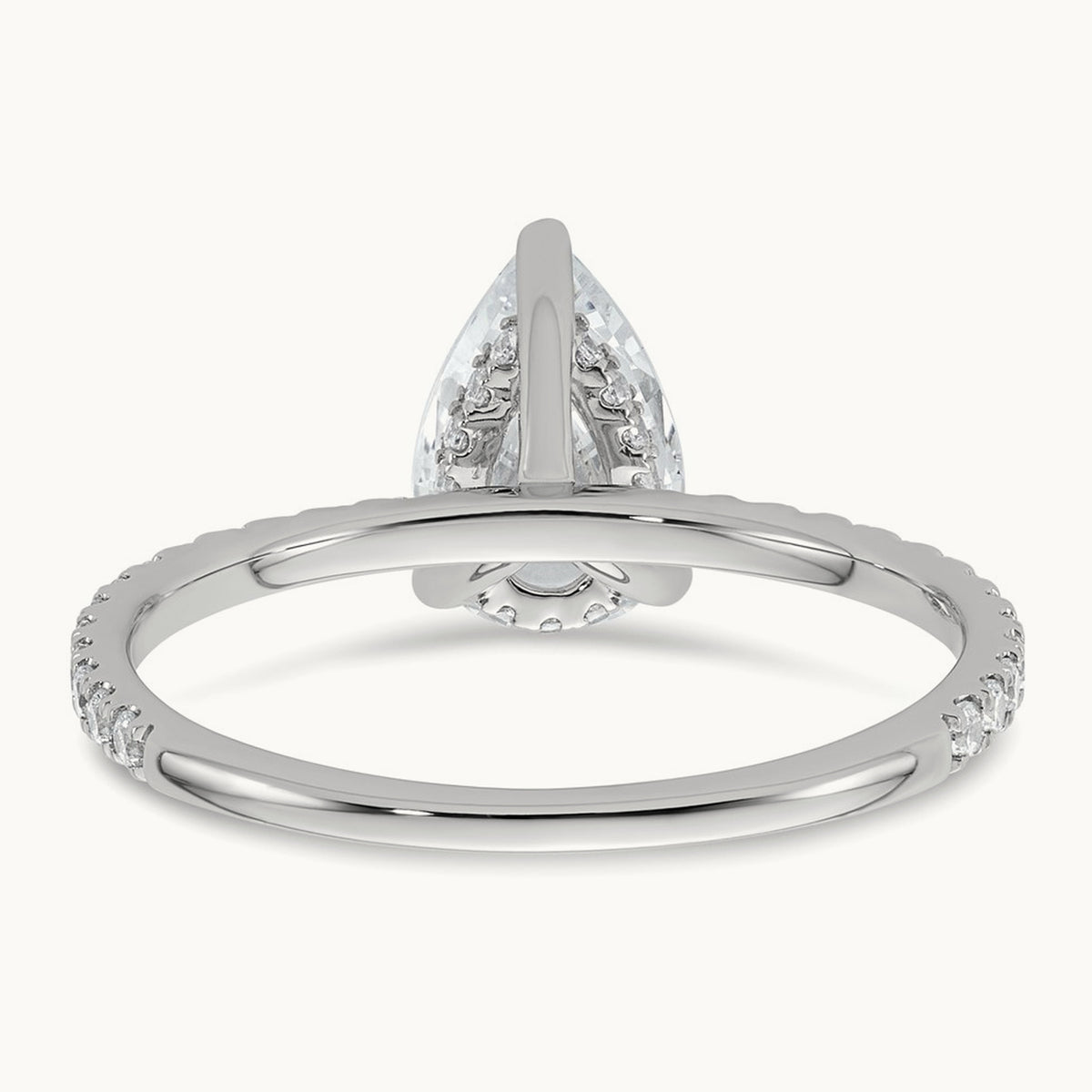 Pear Solitaire Engagement Ring, 1.25-4.75 ct tw Lab-Grown Diamond — 1 3/8 ct, 14K White Gold