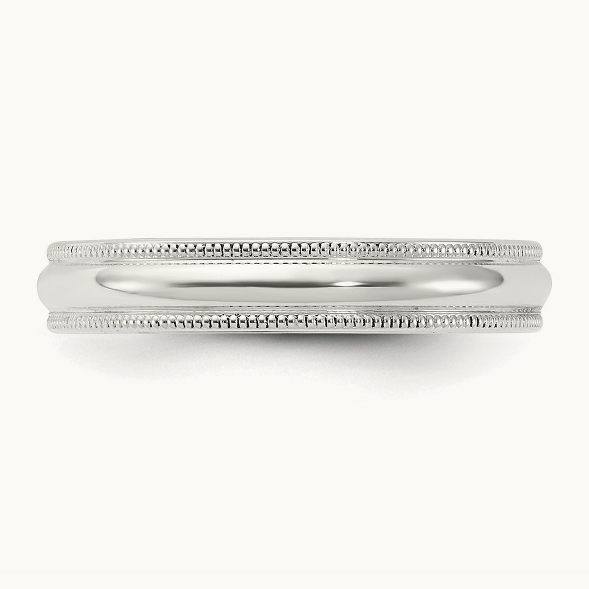 Milgrain Comfort Fit Band — Sterling Silver, 4mm