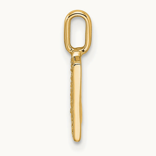 Diamond Letter M Initial Pendant, 14K Yellow Gold
