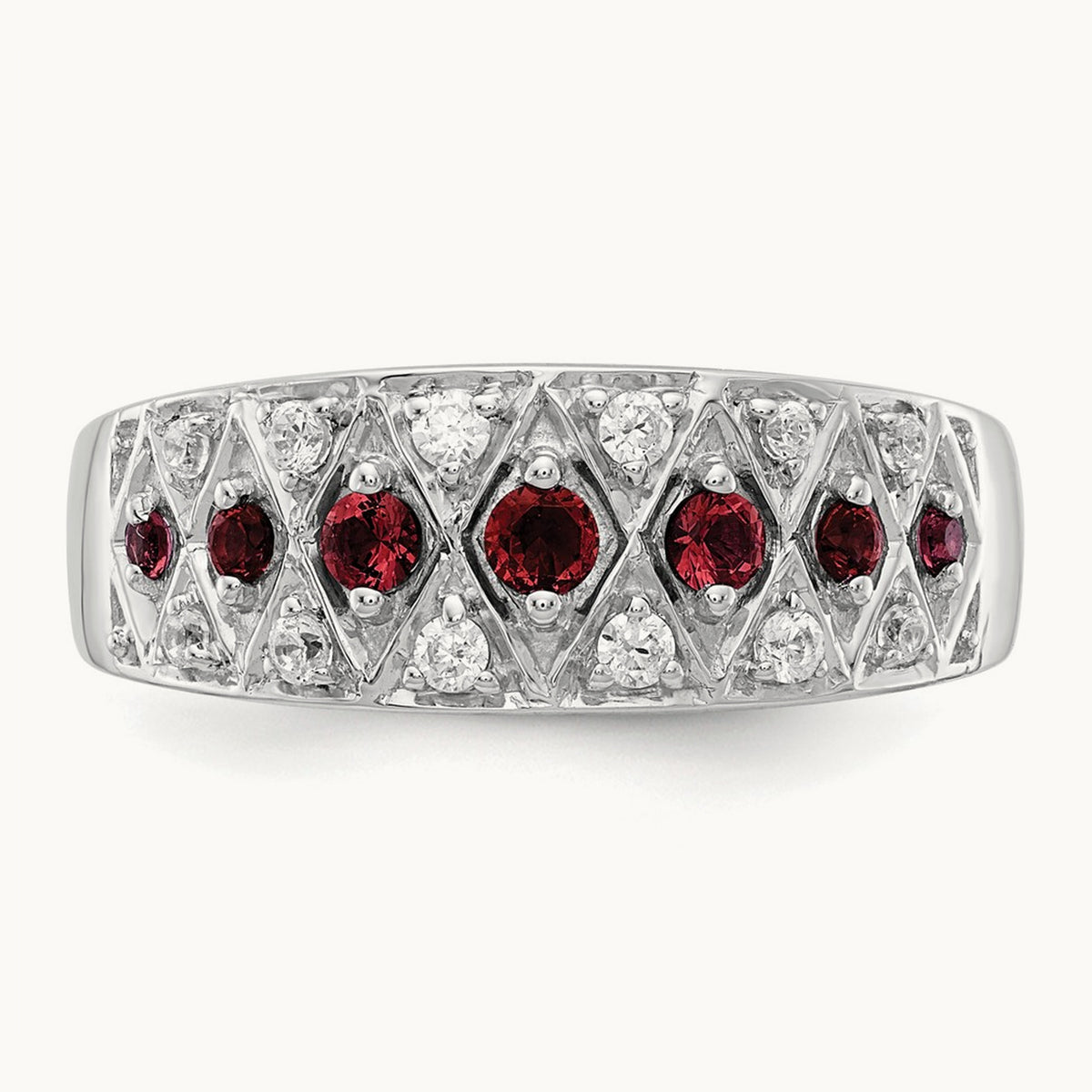 Created Ruby Fancy Ring, 0.20 ct tw Lab-Grown Diamond