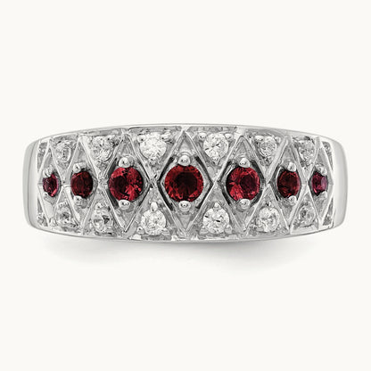 Created Ruby Fancy Ring, 0.20 ct tw Lab-Grown Diamond