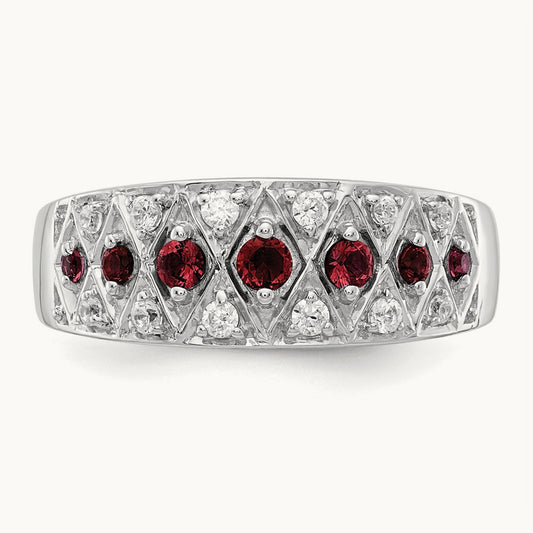 Created Ruby Fancy Ring, 0.20 ct tw Lab-Grown Diamond