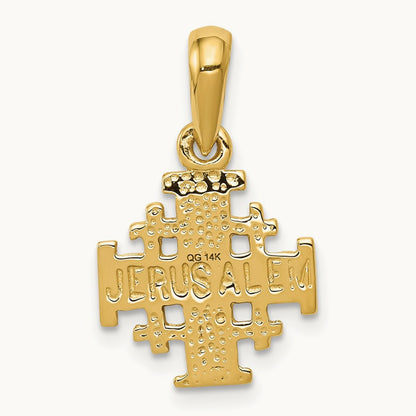 Jerusalem Cross Charm — 14K Yellow Gold